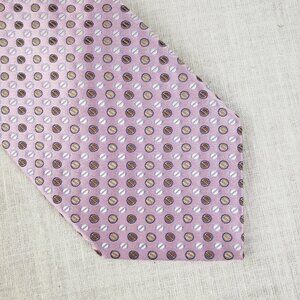 Ermenegildo Zegna Light Pink Silk Neck Tie Dotted Mauve Made in Italy Necktie